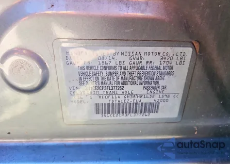 2015 Nissan Versa Note S from USA, damaged, VIN 3N1CE2CP3FL377262